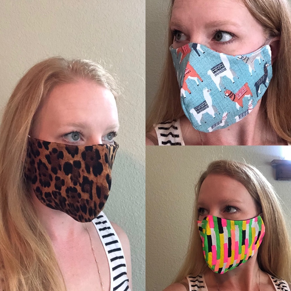 25% OFF 2/More Blue Floral Face Mask OSFM Cotton - Picture 8 of 8